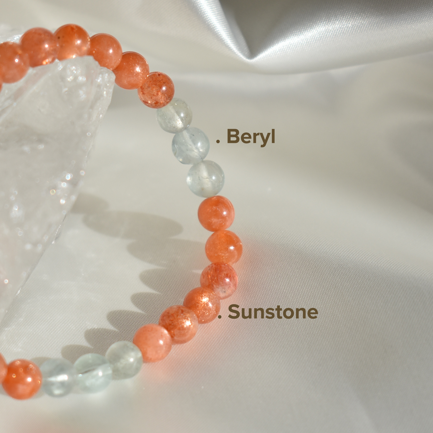 Sunstone and Beryl Bracelet 7 mm