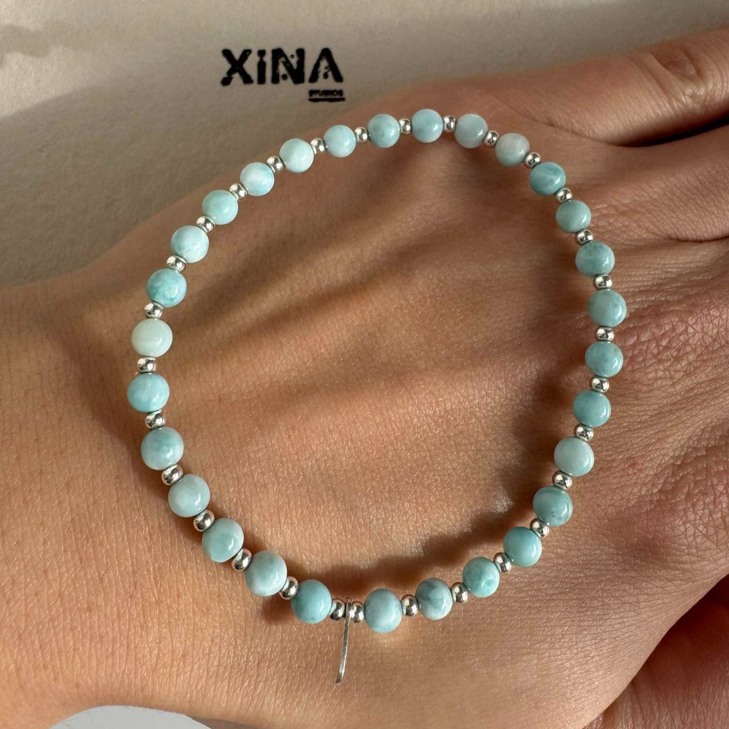 Larimar 4mm Bracele