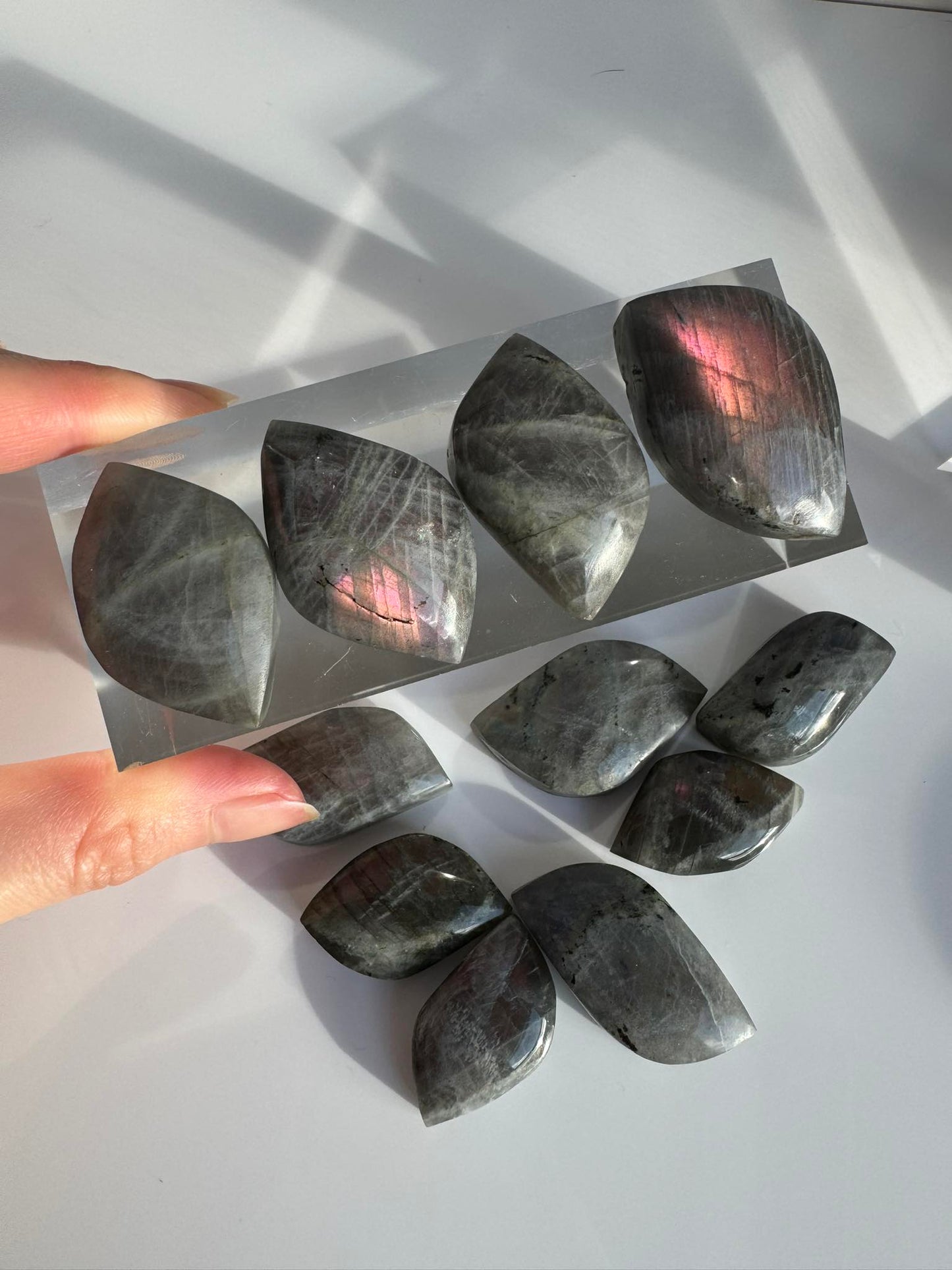 High Grade Purple Labradorite leaf