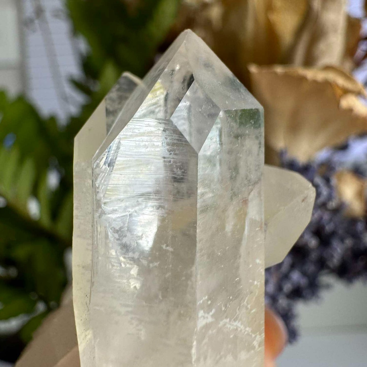 Baby natural clear+citrine cluster