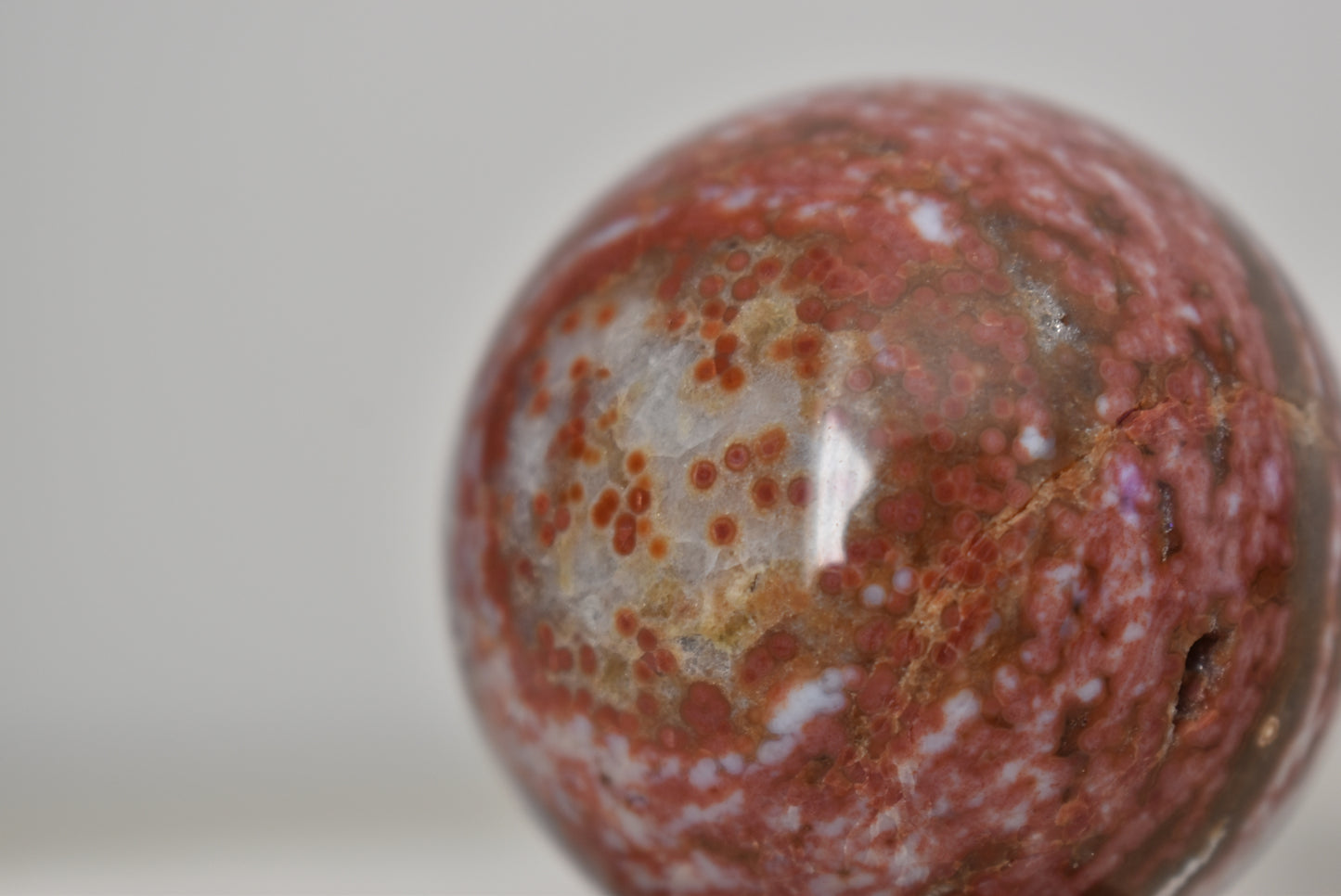 Old Stock Pink Orbicular Ocean Jasper Sphere 50mm