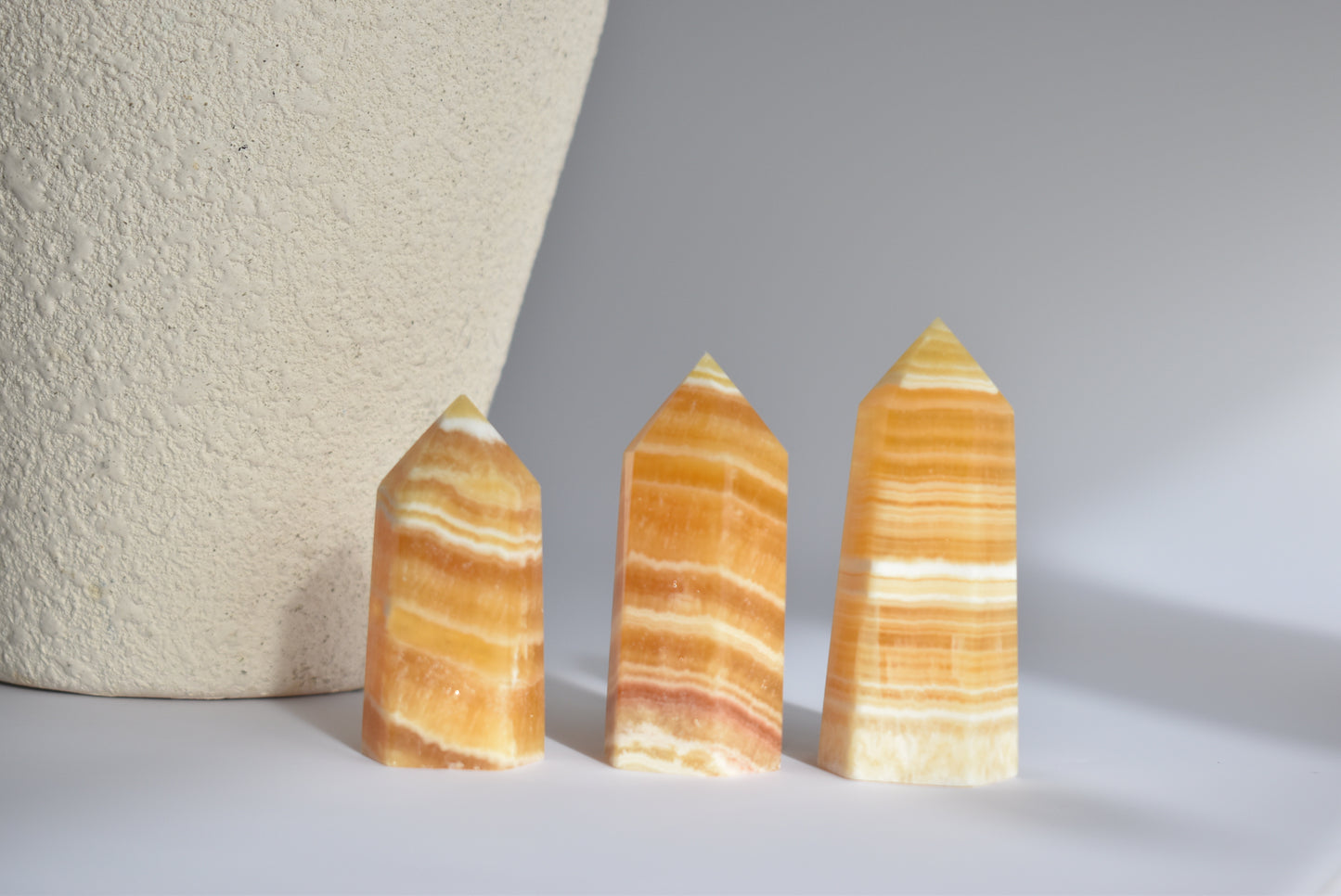 Orange Banded Calcite Point