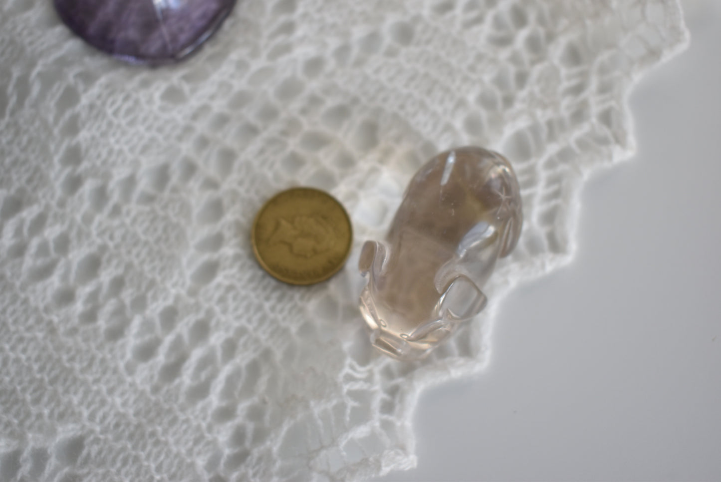 Smoky Quartz Hand Carved Piggy