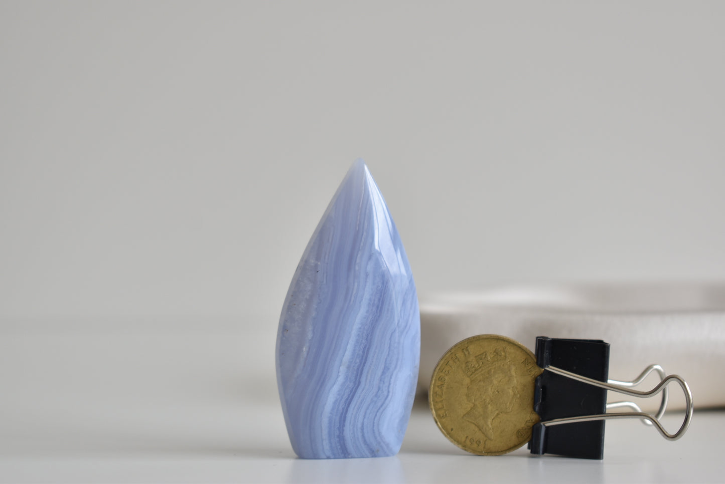 Druzy Blue Lace Agate Flame
