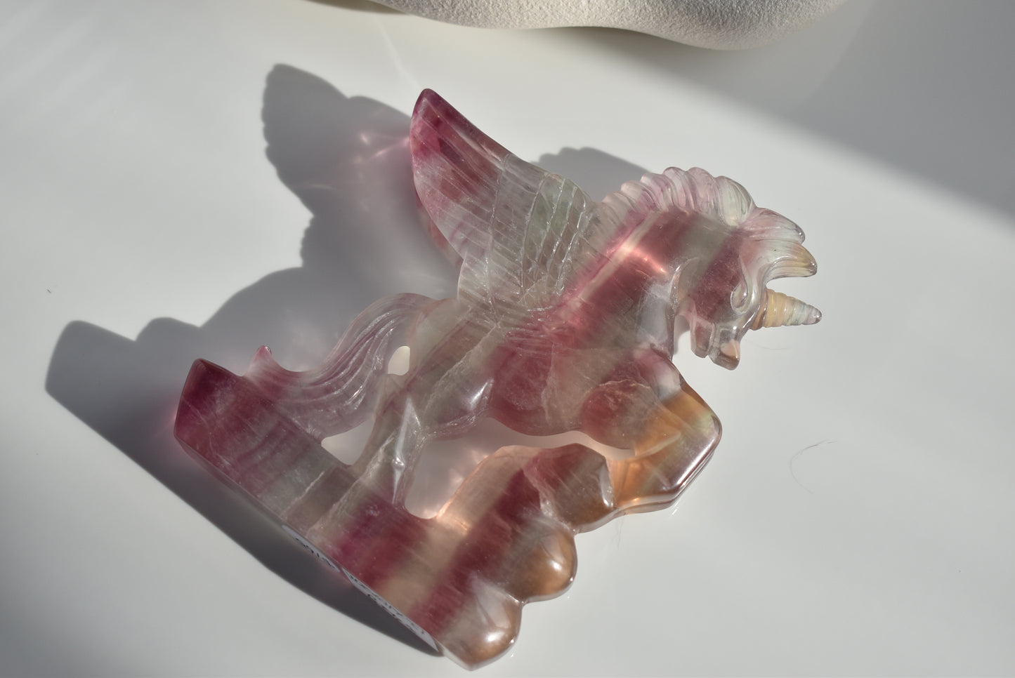 Hand Carved Candy Fluorite Unicorn Carving