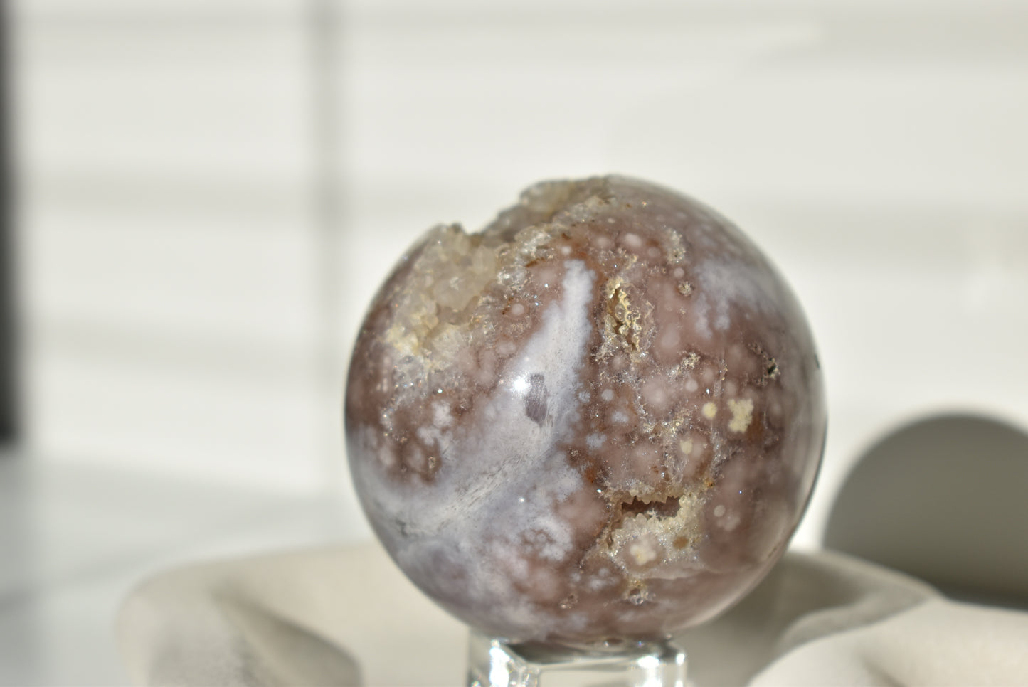Large Cherry Blossom Sphere with Druzy