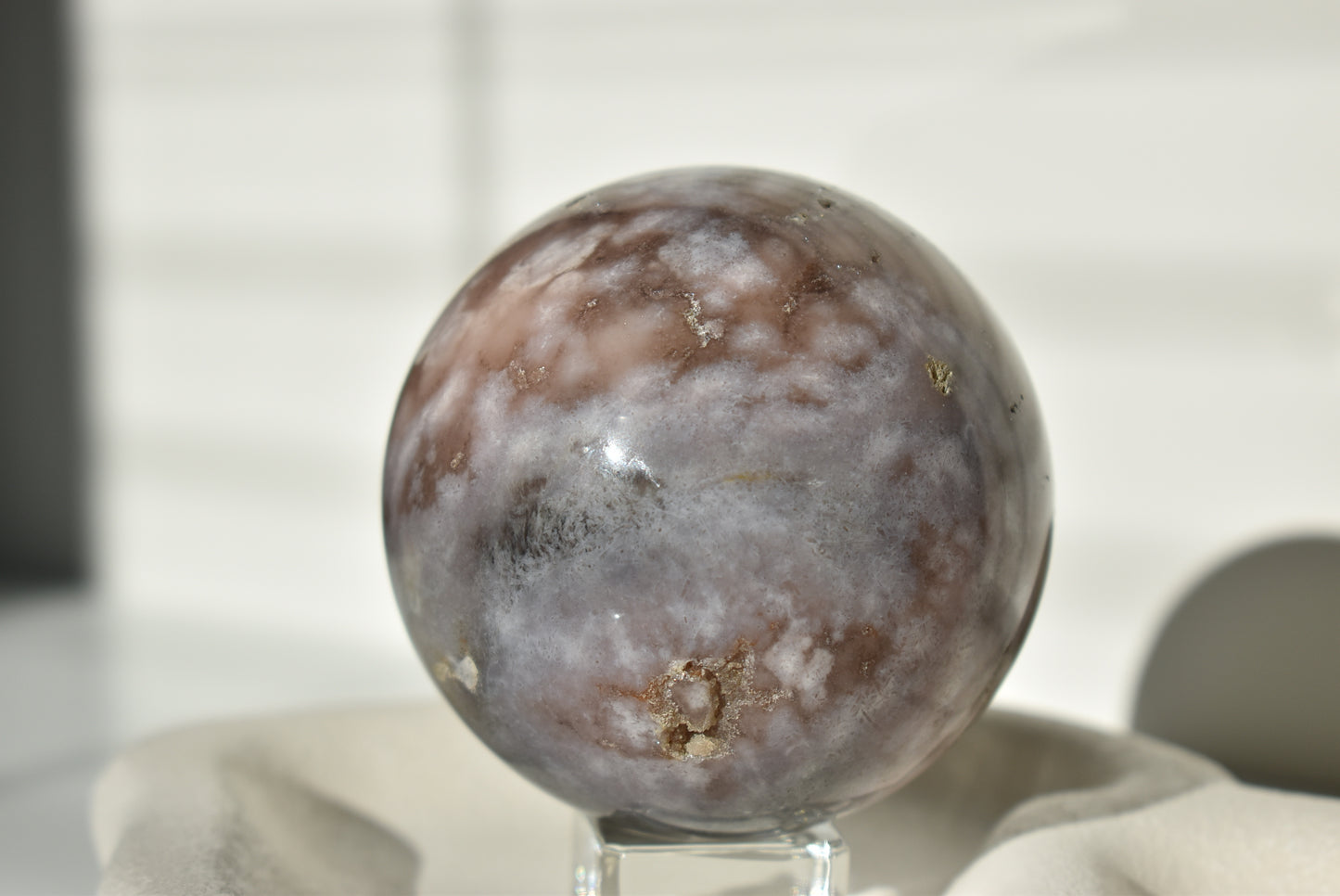 Large Cherry Blossom Sphere with Druzy