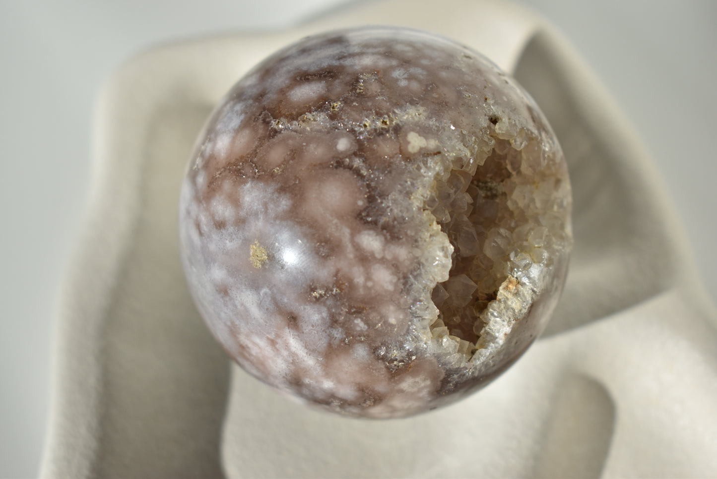 Large Cherry Blossom Sphere with Druzy