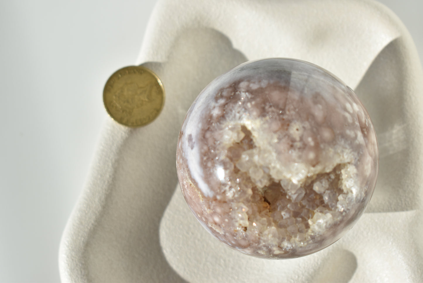 Large Cherry Blossom Sphere with Druzy