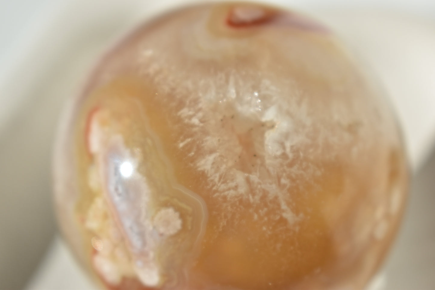 Peach Cherry Blossom Sphere with Druzy