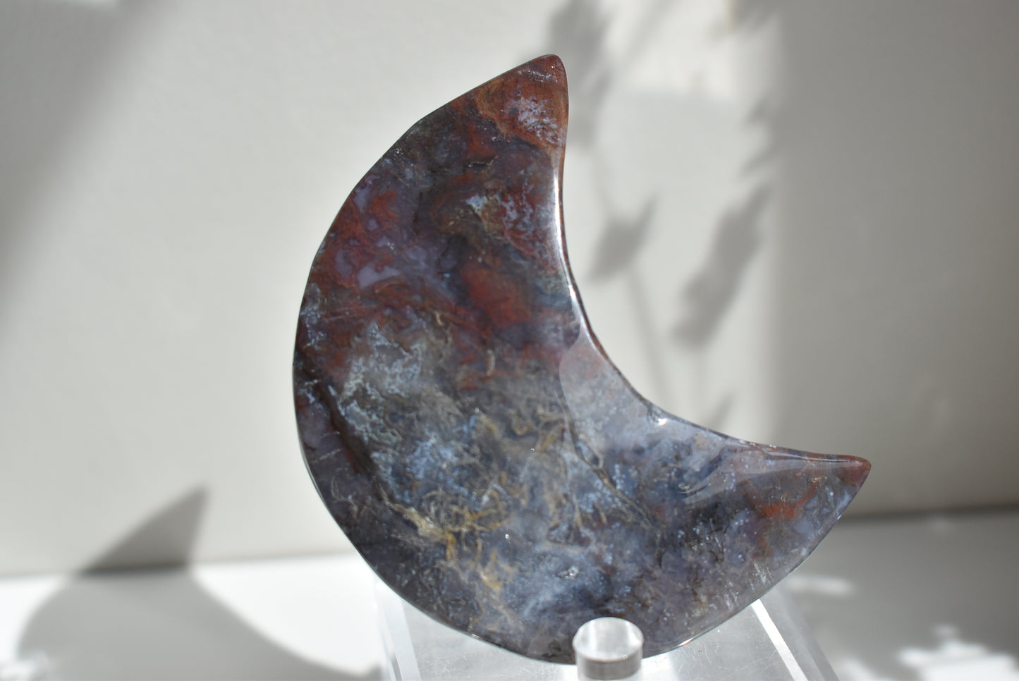 Red Moss Agate Moon