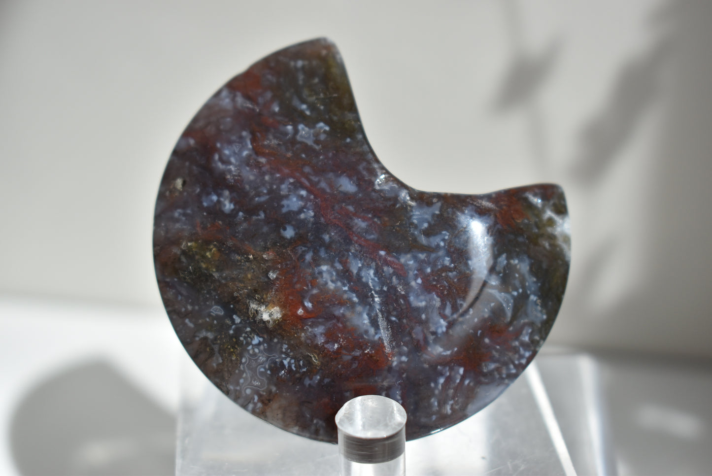 Red Moss Agate Moon