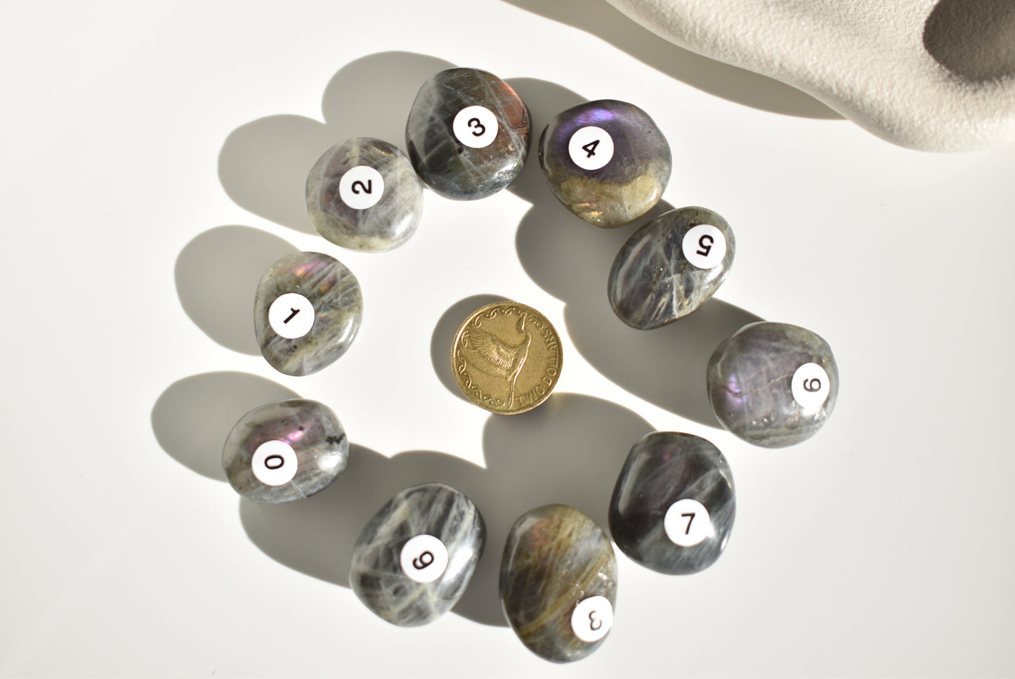High Grade Pauper Pink Labradorite Small Palmstone