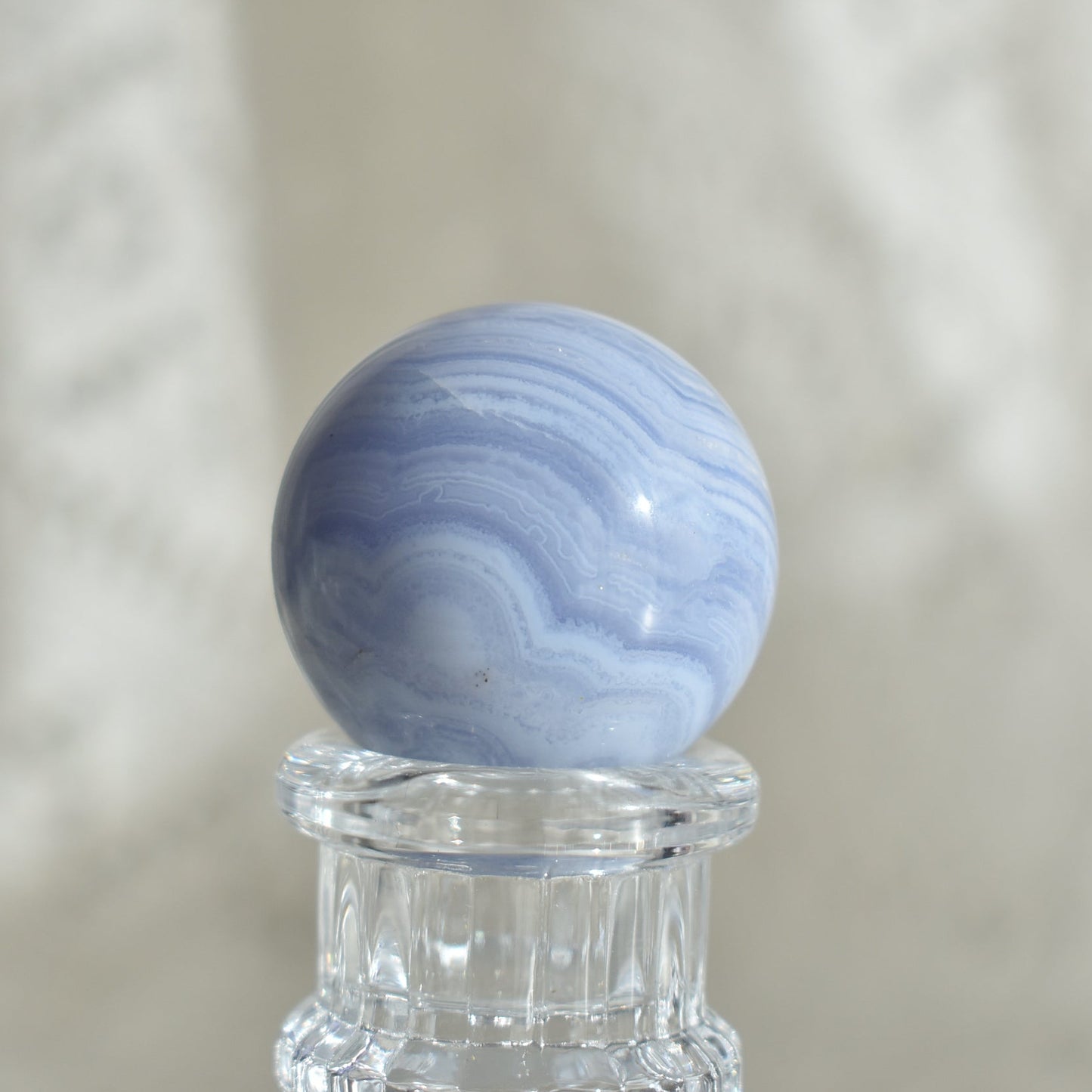Baby Blue Lace Agate sphere #1