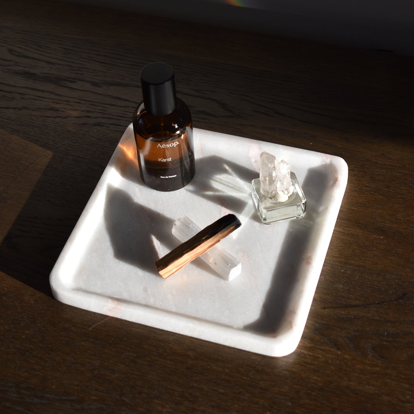 Pink Marble Tray - Square