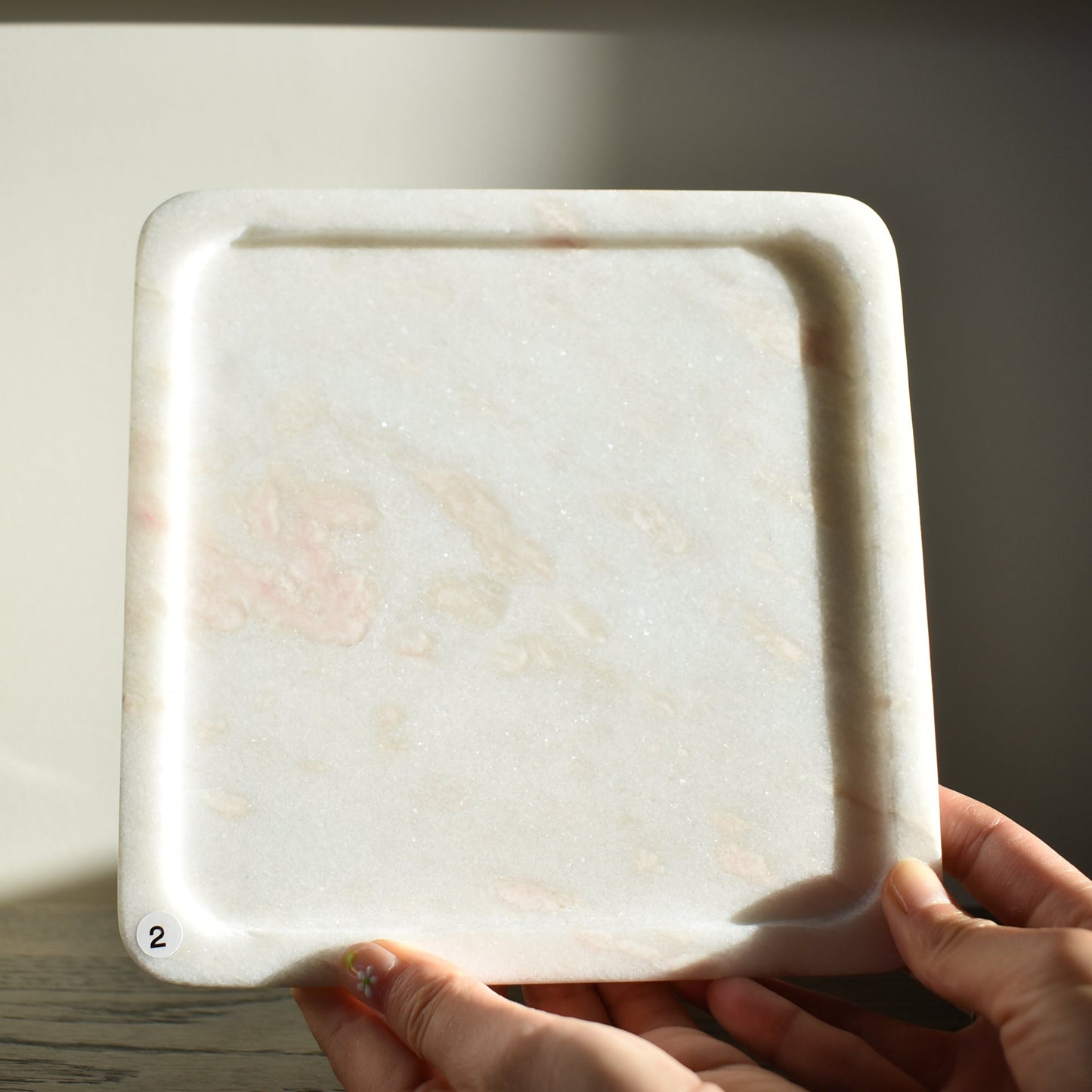 Pink Marble Tray - Square