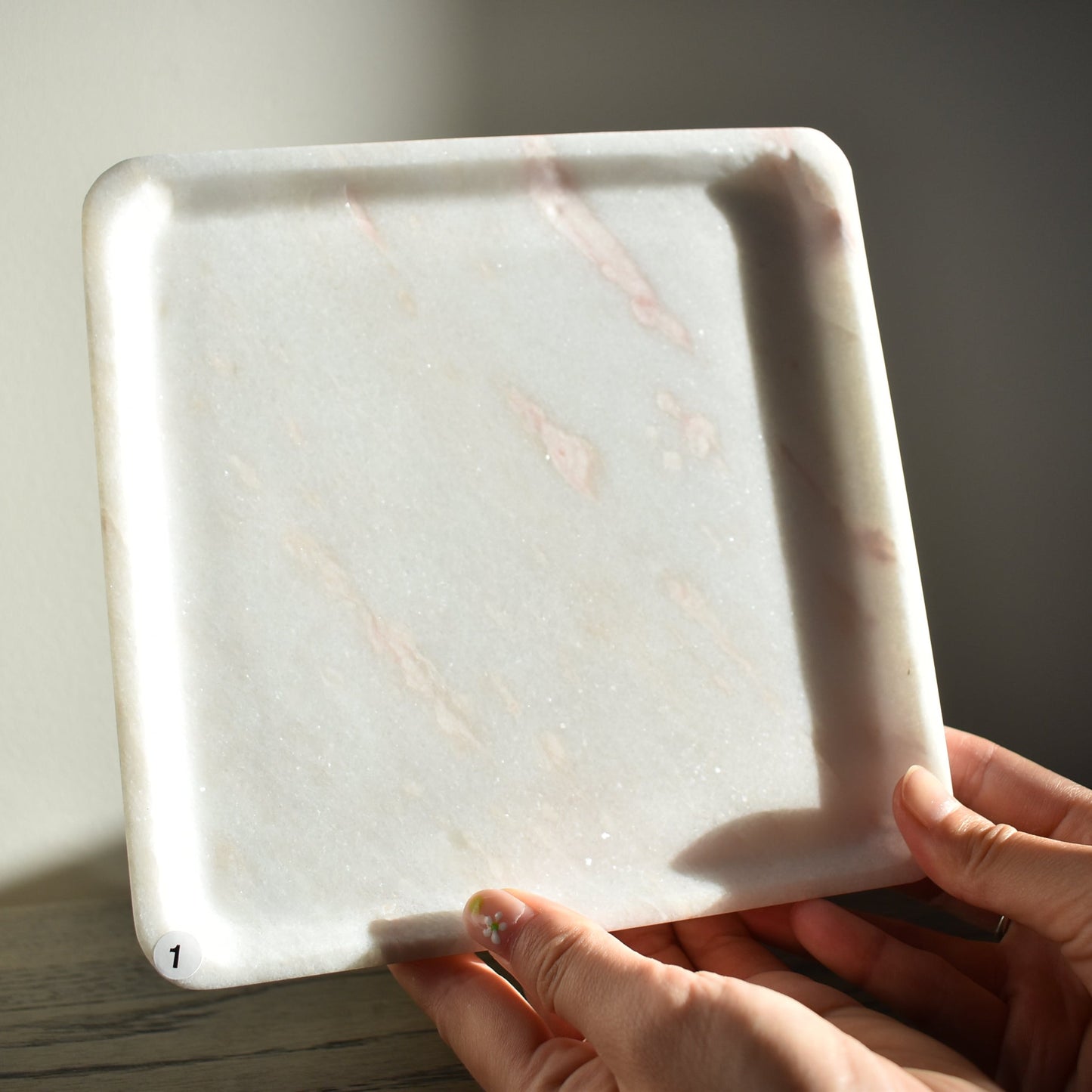 Pink Marble Tray - Square