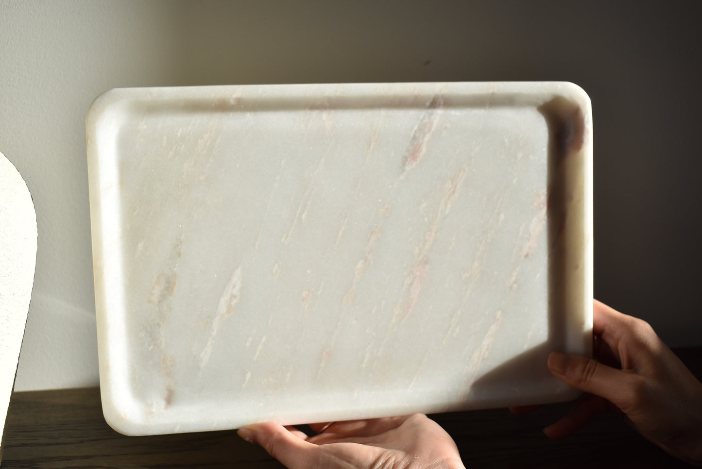 Pink Marble Tray - Large Rectangle