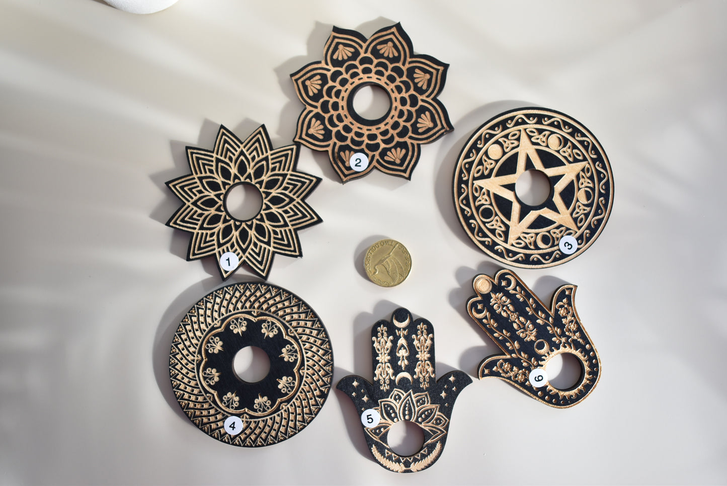 Wooden Engraving Crystal Sphere Holders