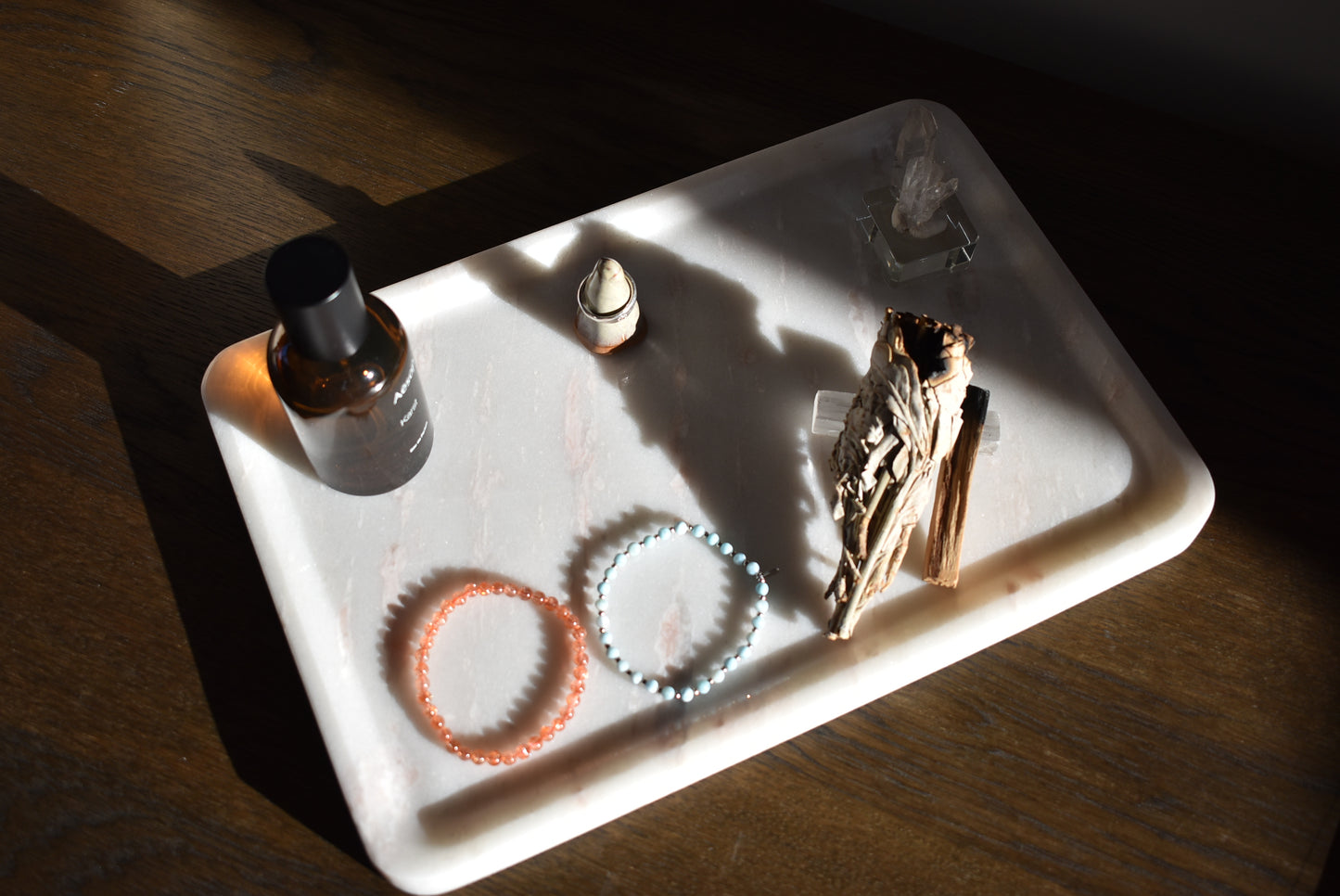 Pink Marble Tray - Large Rectangle