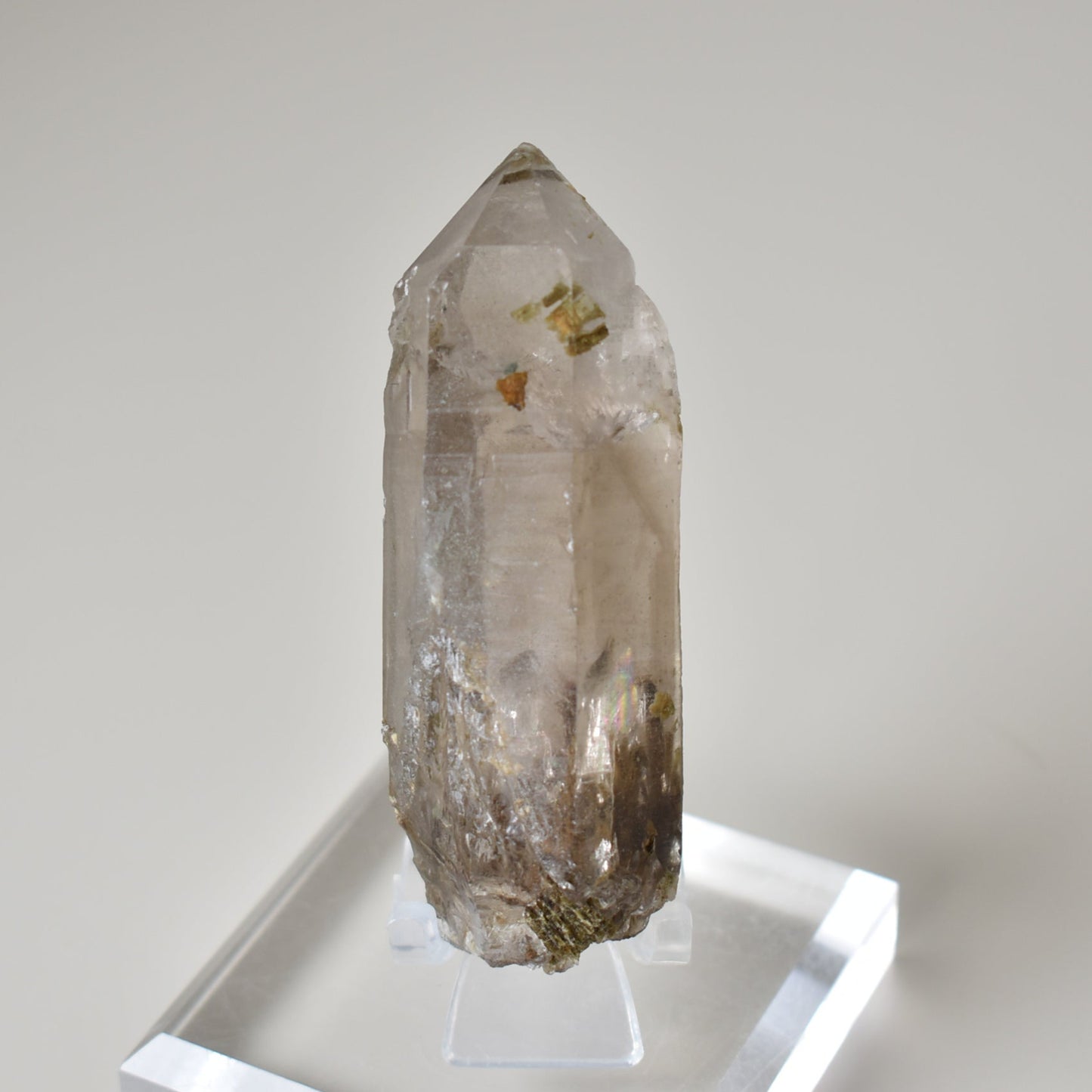 Smoky Quartz with Green Tourmaline (Brazil)