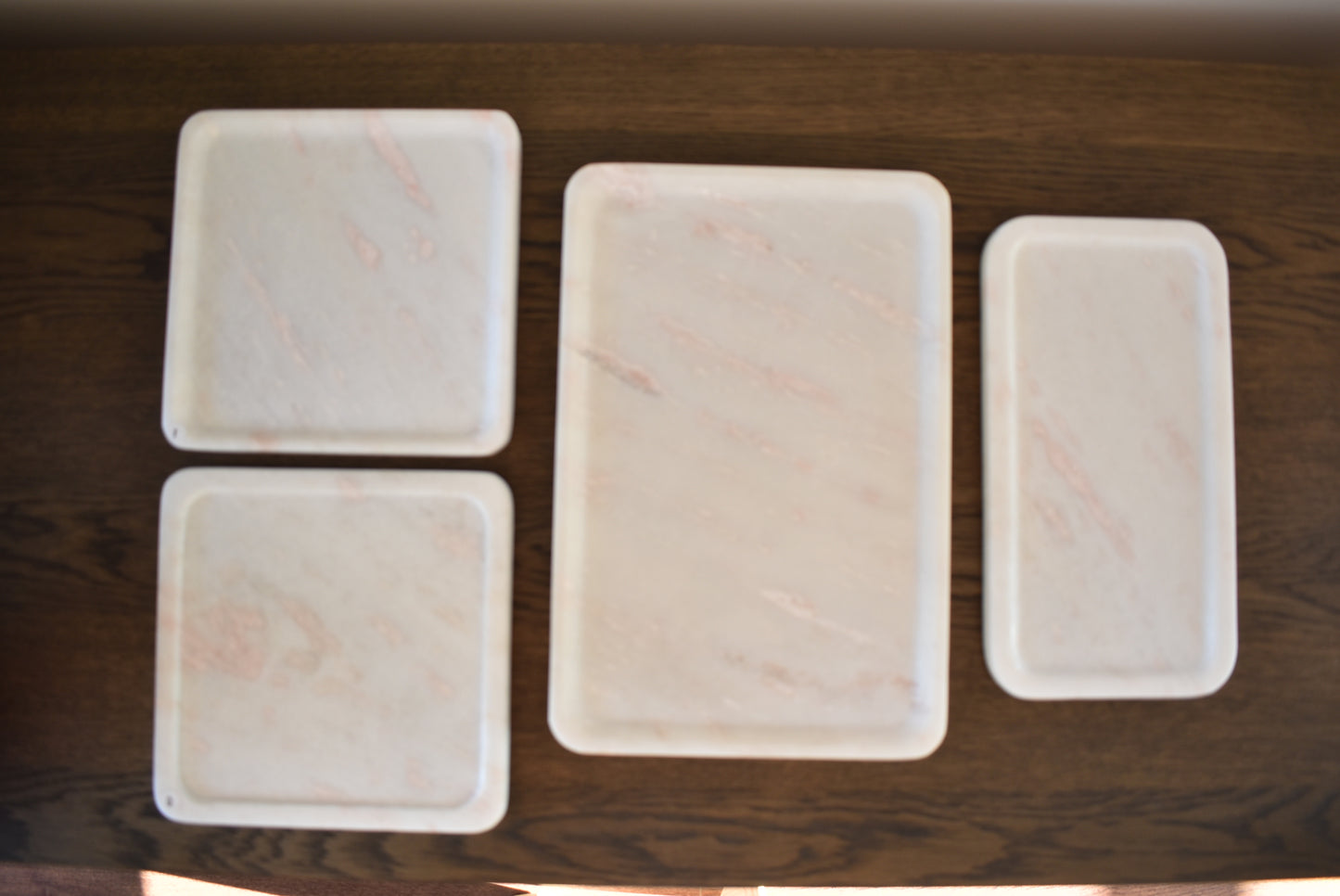 Pink Marble Tray - Large Rectangle