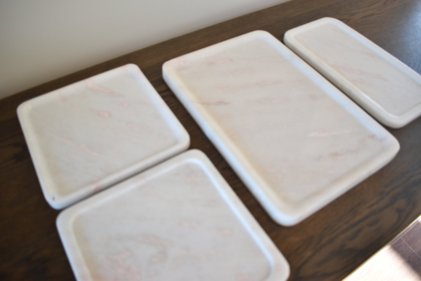 Pink Marble Tray - Large Rectangle