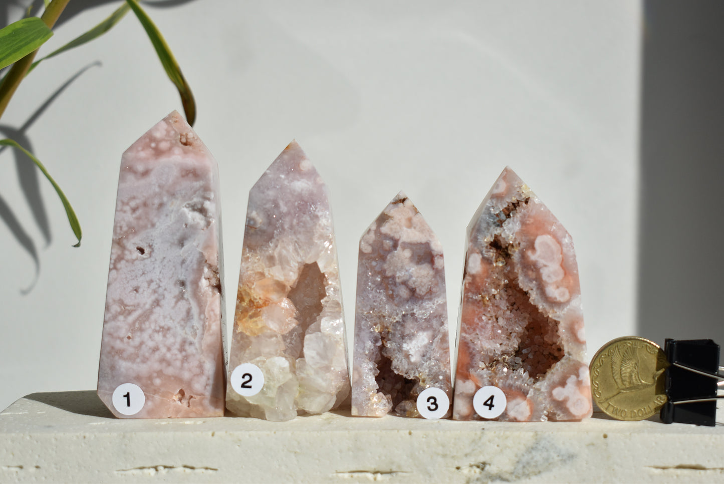 Pink Amethyst Flower Agate Point