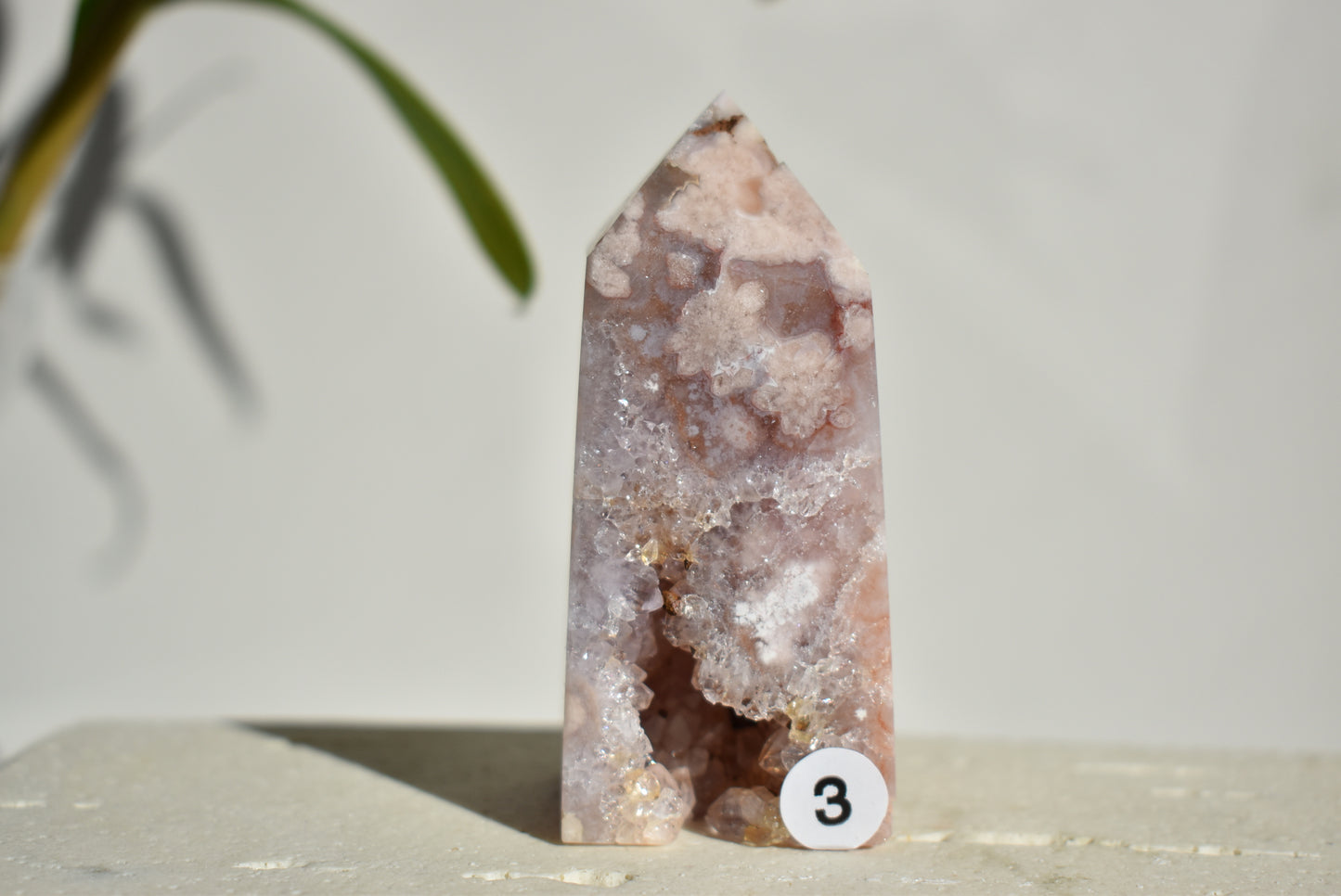 Pink Amethyst Flower Agate Point