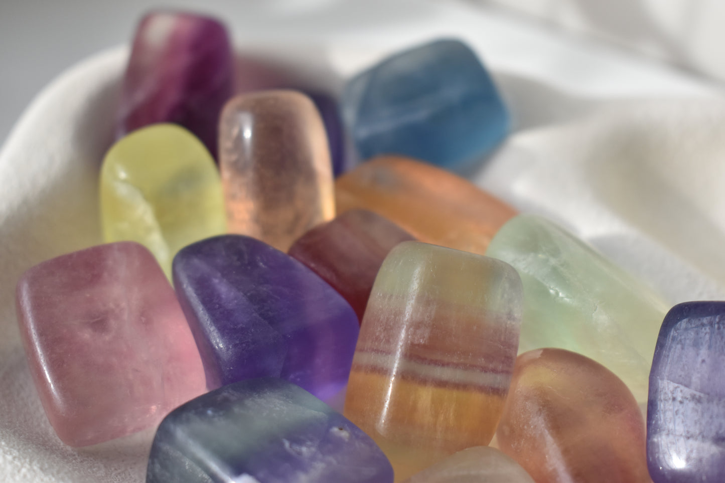 Candy Fluorite Square Tumble