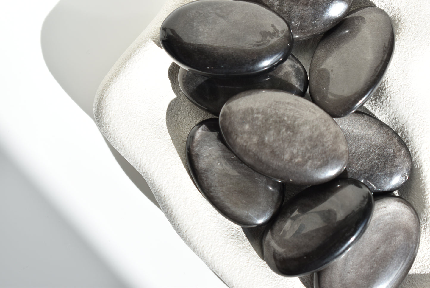 Silver Obsidian Palmstone