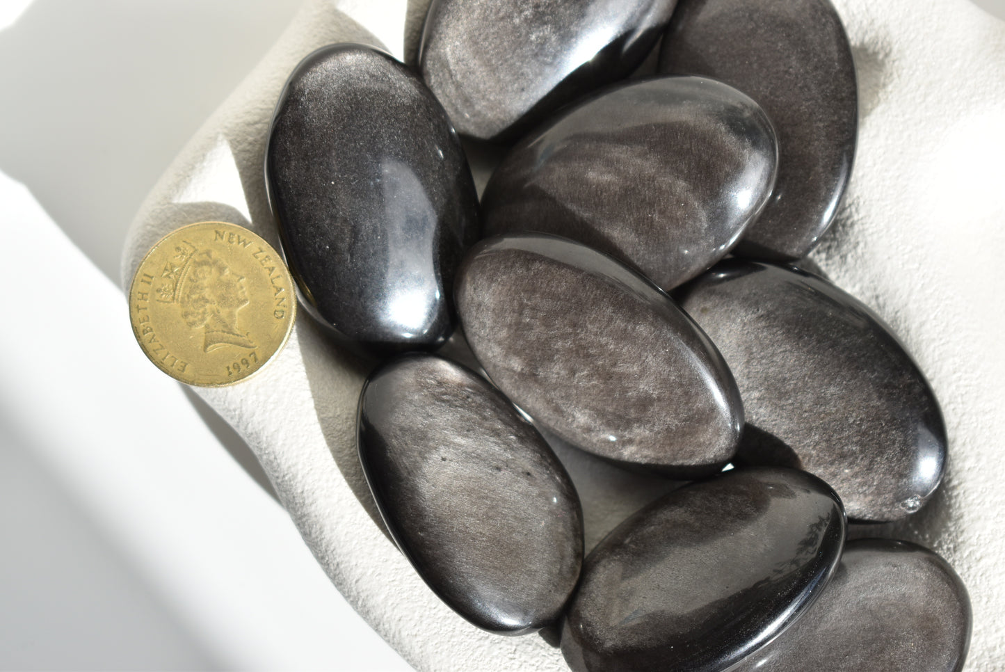 Silver Obsidian Palmstone