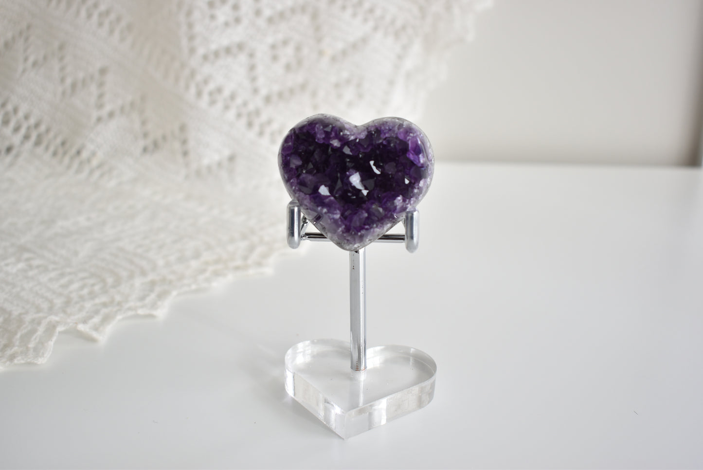 Dark Amethyst Cluster Heart #1