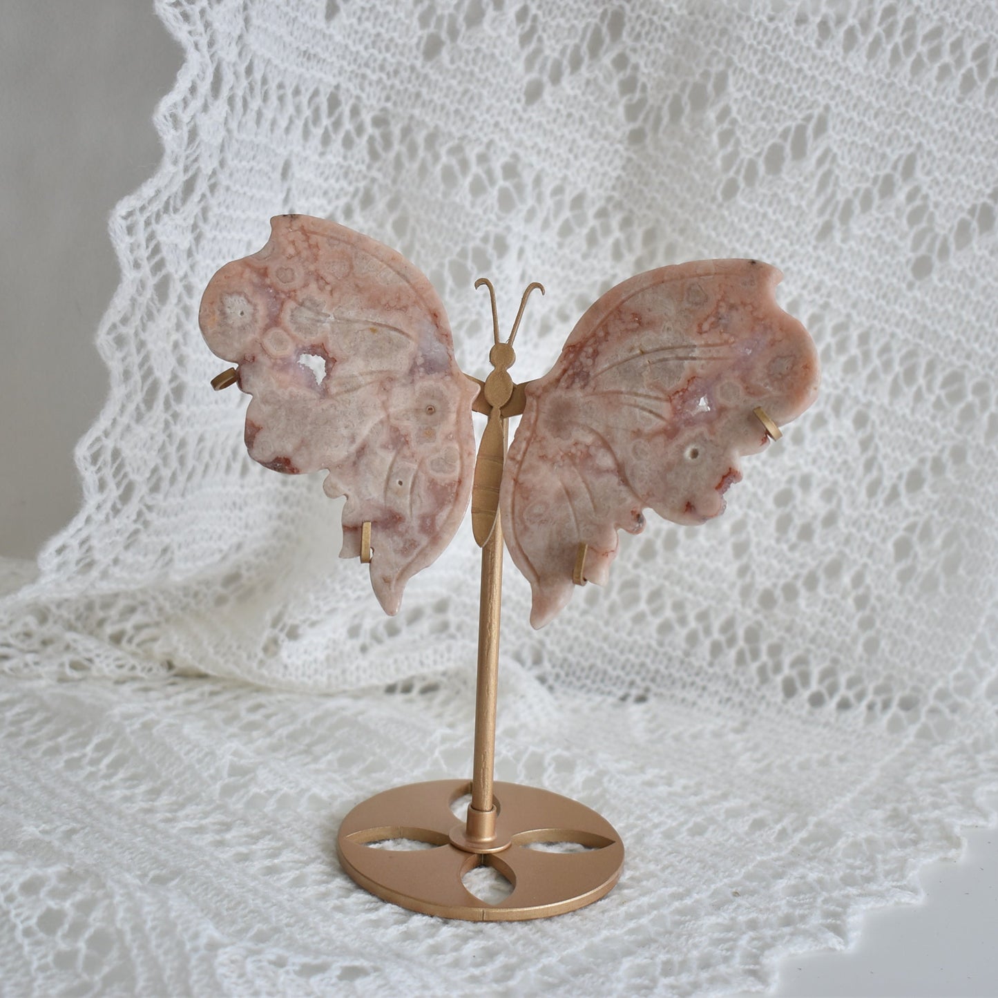 Pink Amethyst Butterfly on Stand (medium)