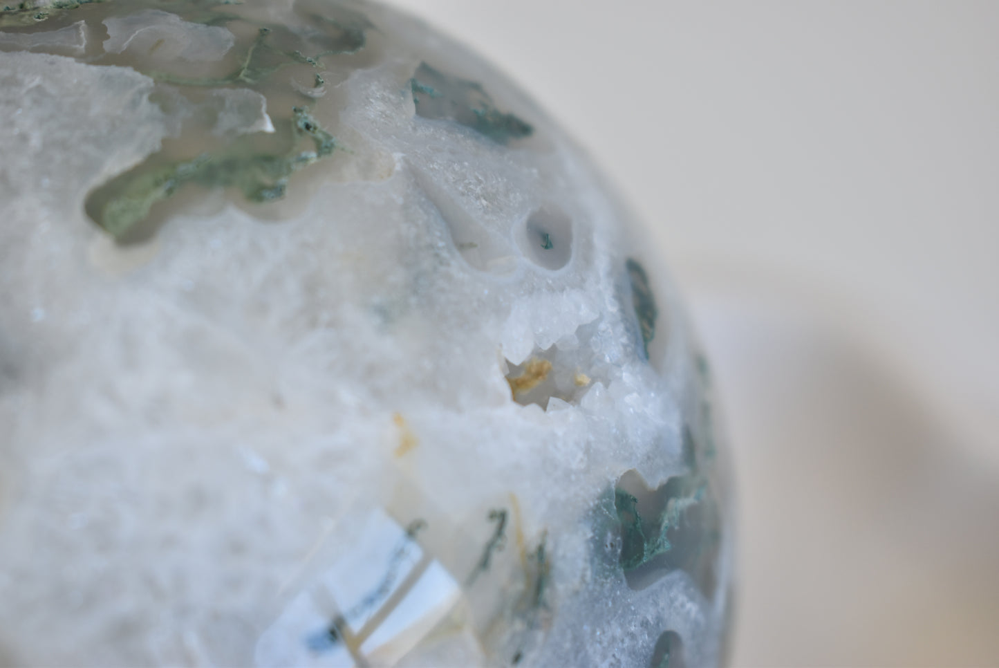 Extra Large Moss Agate Sphere (Druzy) 1448g