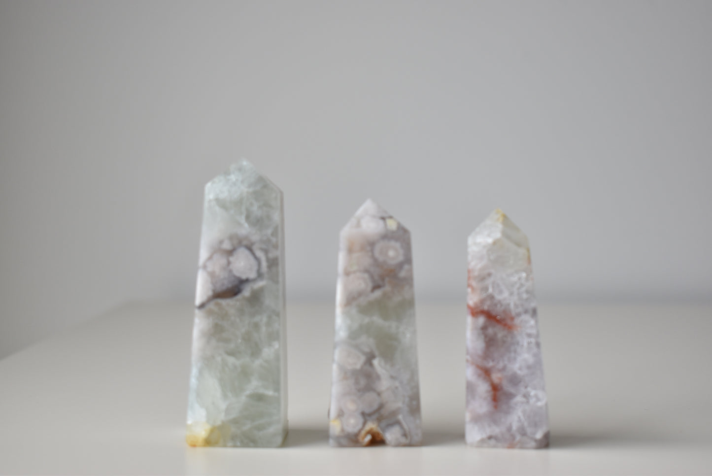 Natural Green Druzy Flower Agate Point