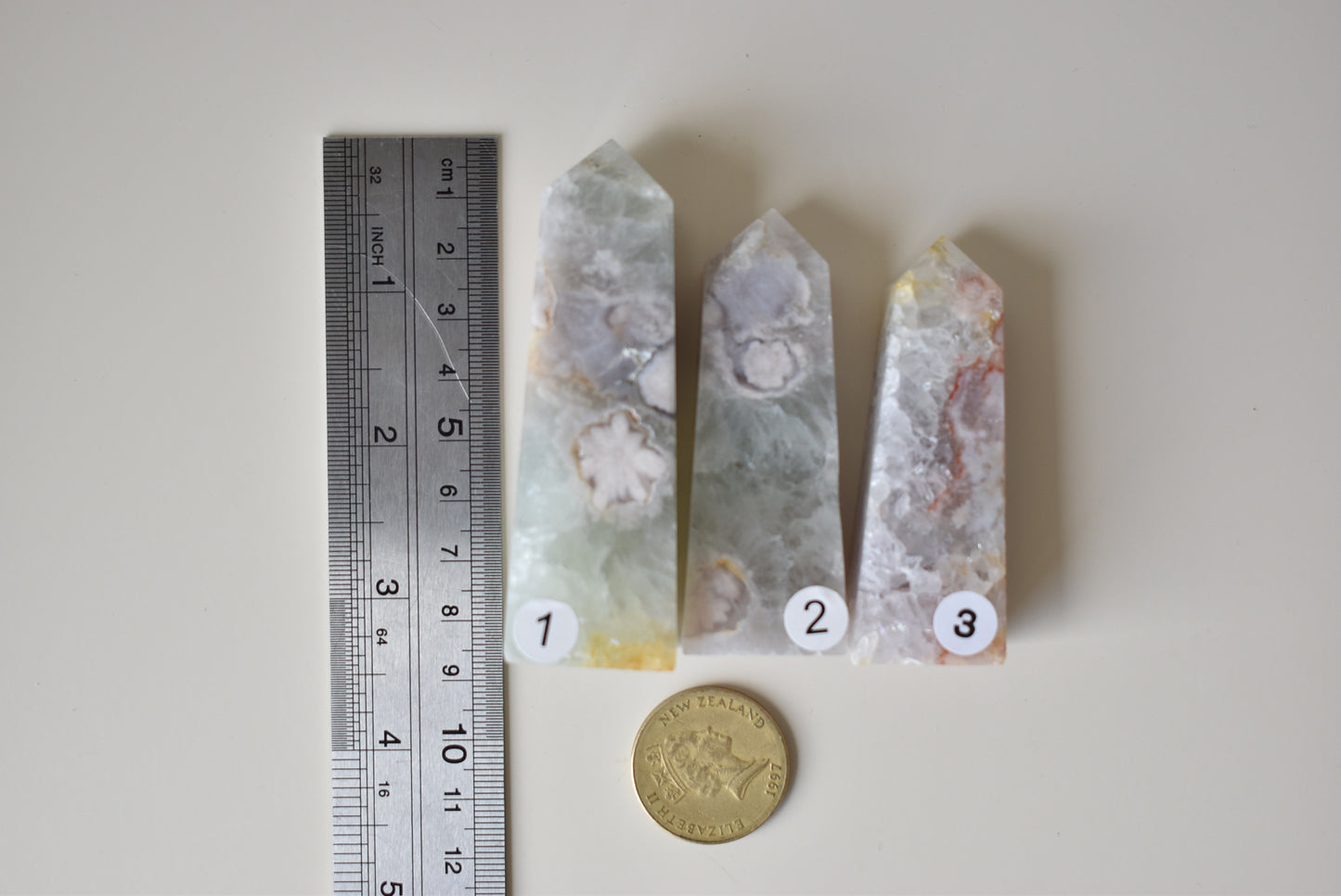 Natural Green Druzy Flower Agate Point
