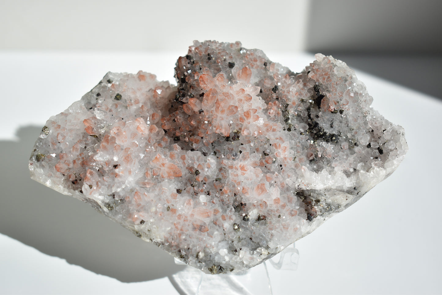 Red Hematoid Quartz with Galena and Pyrite Cluster 393g