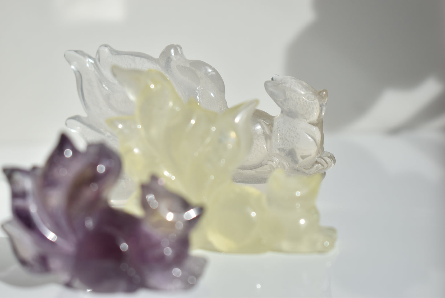Clear Quartz Fox Carving