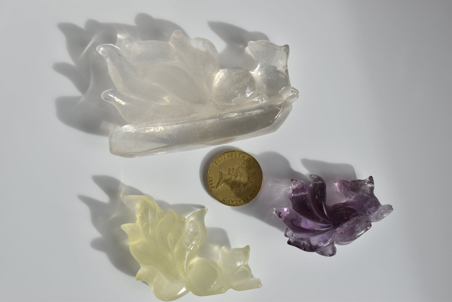 Clear Quartz Fox Carving