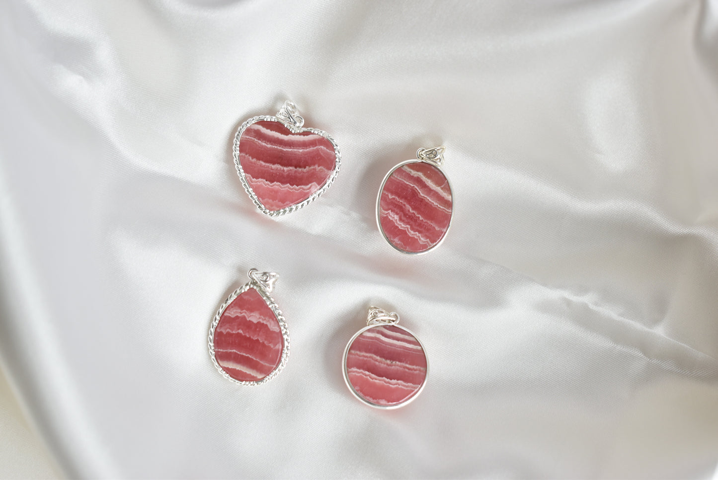 HG Rhodochrosite Sterling Sliver Pendant (Video)
