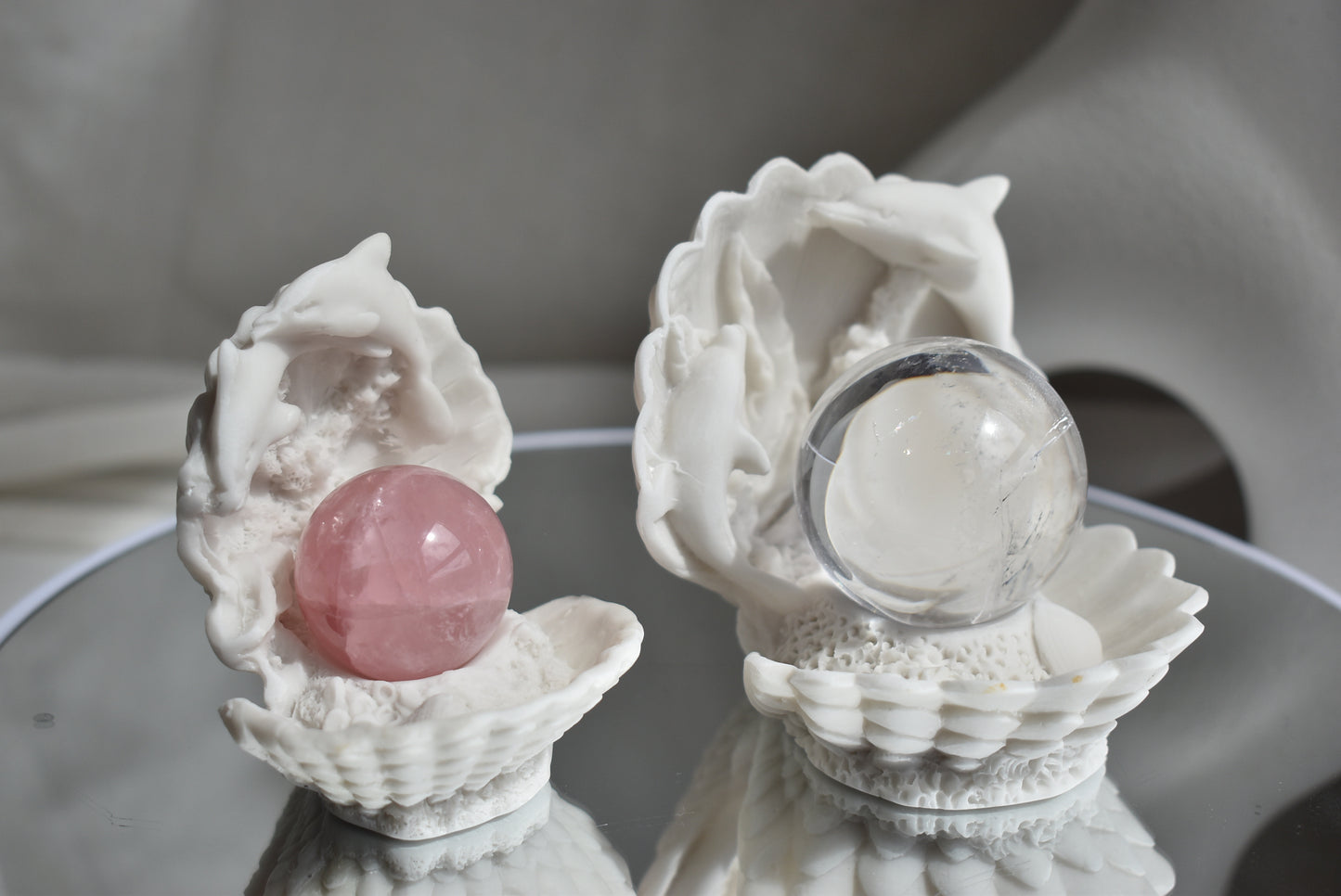 Resin Sea Shell Crystal Sphere Holder