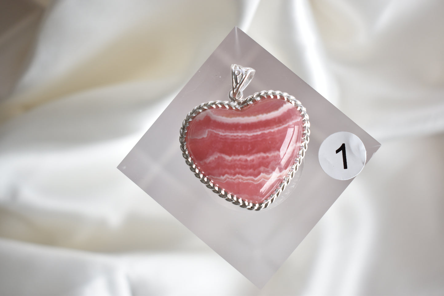HG Rhodochrosite Sterling Sliver Pendant (Video)