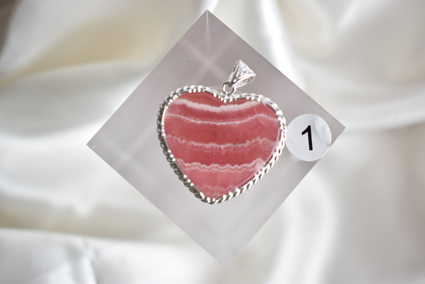 HG Rhodochrosite Sterling Sliver Pendant (Video)