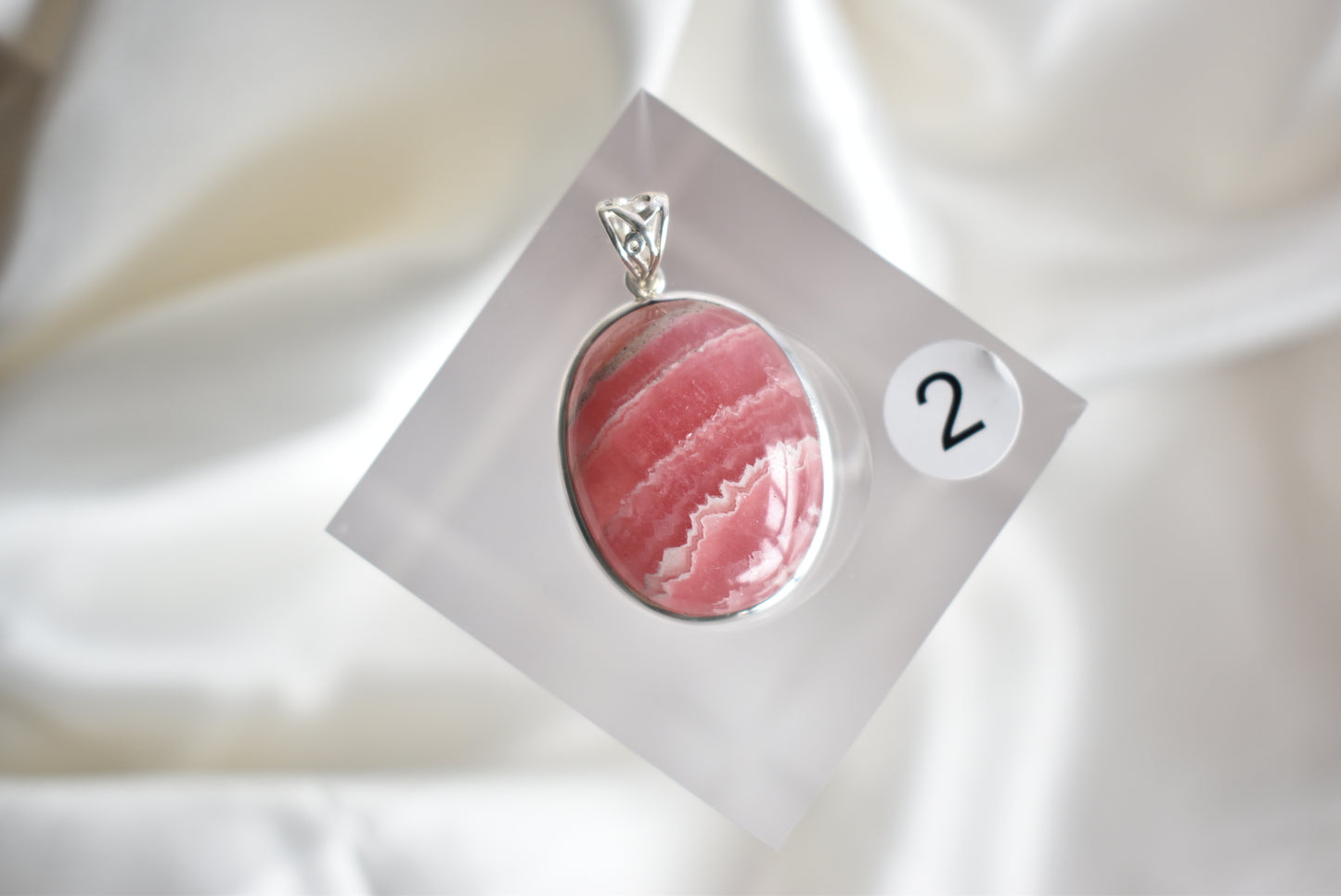 HG Rhodochrosite Sterling Sliver Pendant (Video)