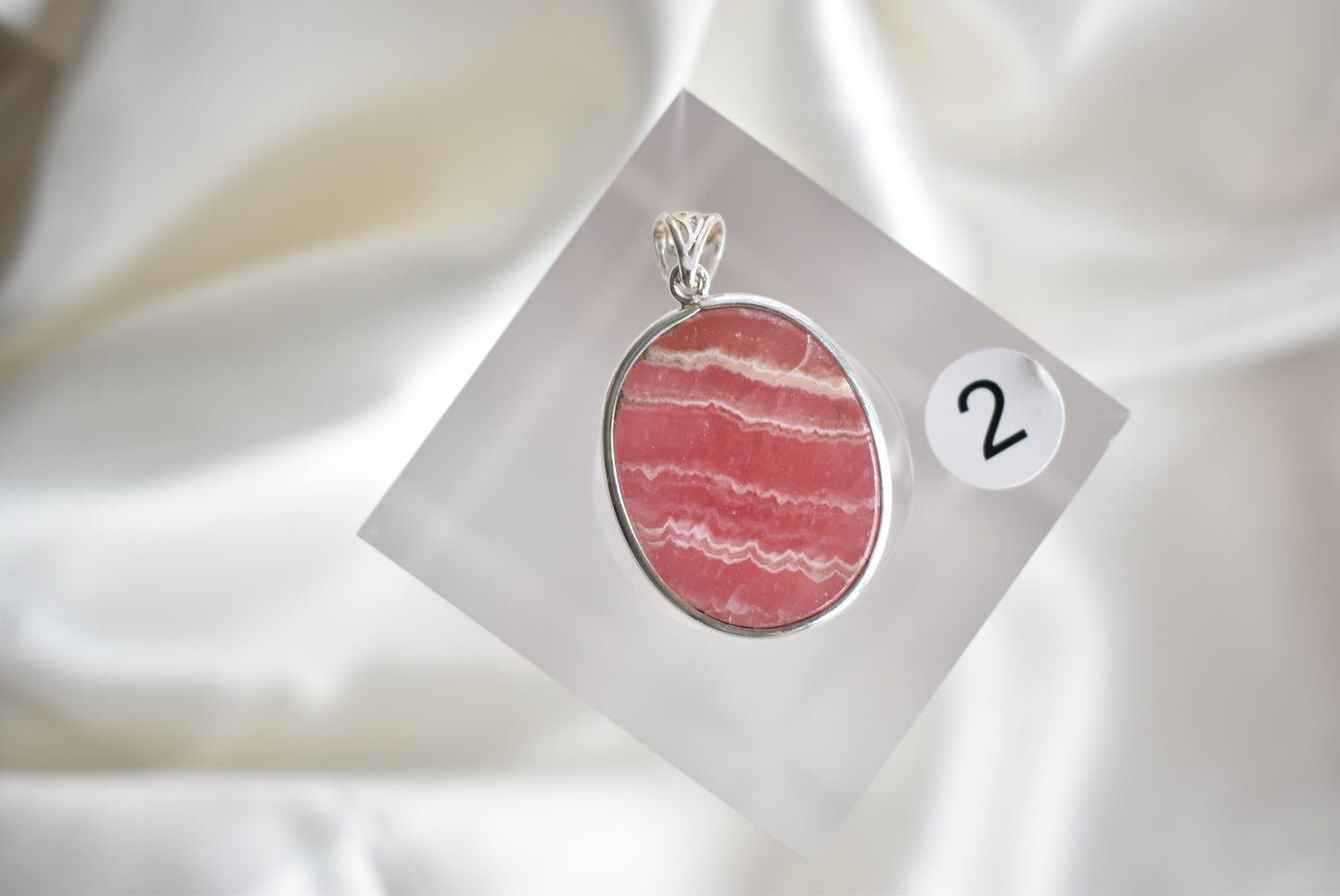 HG Rhodochrosite Sterling Sliver Pendant (Video)