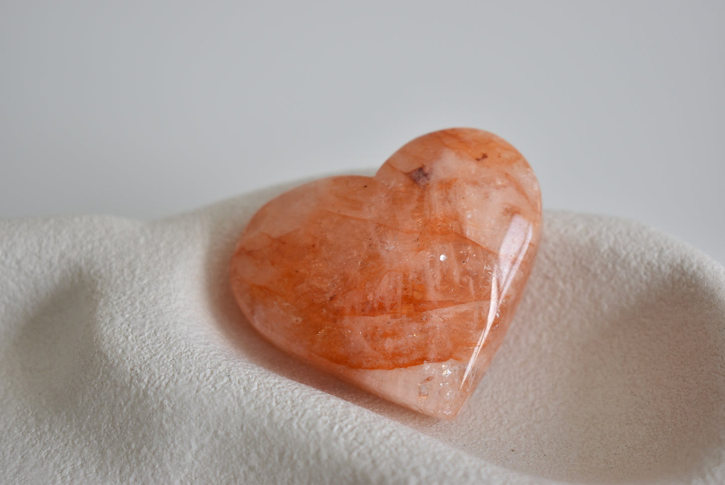 High Grade Fire Quartz Heart with Rainbow #2