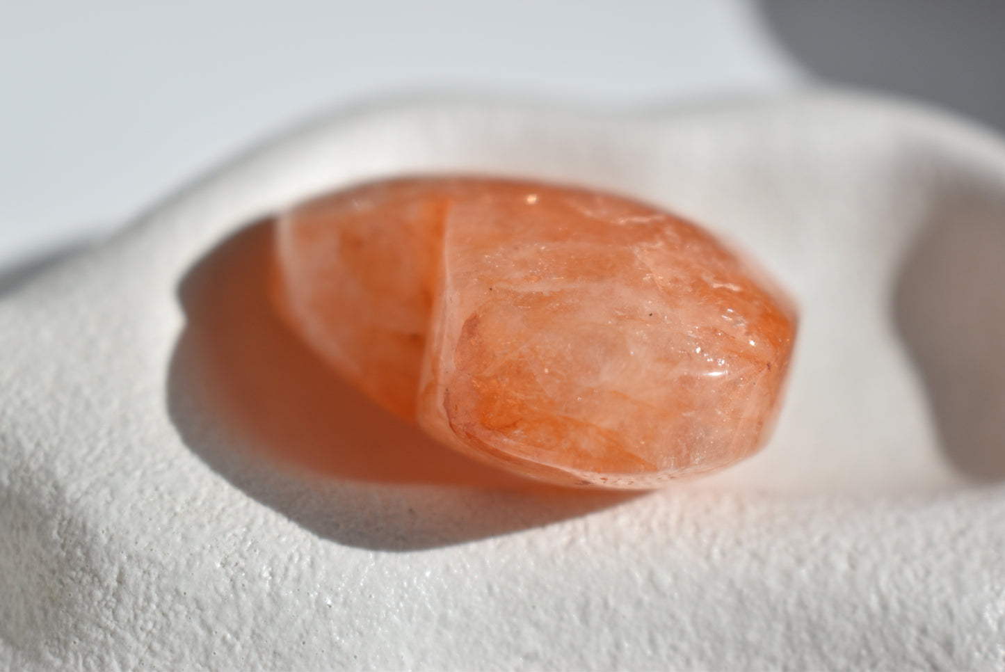High Grade Fire Quartz Heart with Rainbow #2