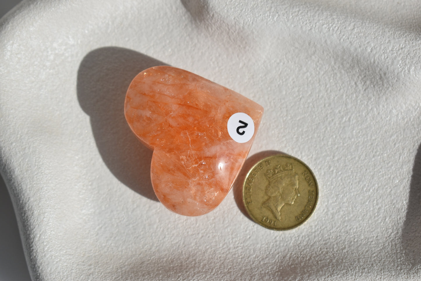 High Grade Fire Quartz Heart with Rainbow #2