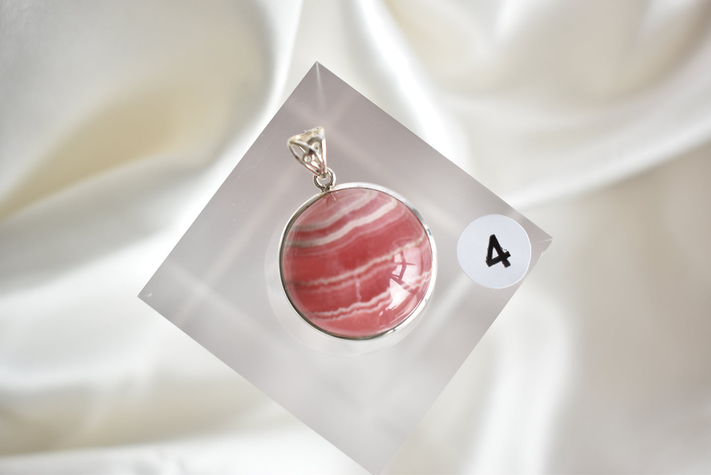 HG Rhodochrosite Sterling Sliver Pendant (Video)